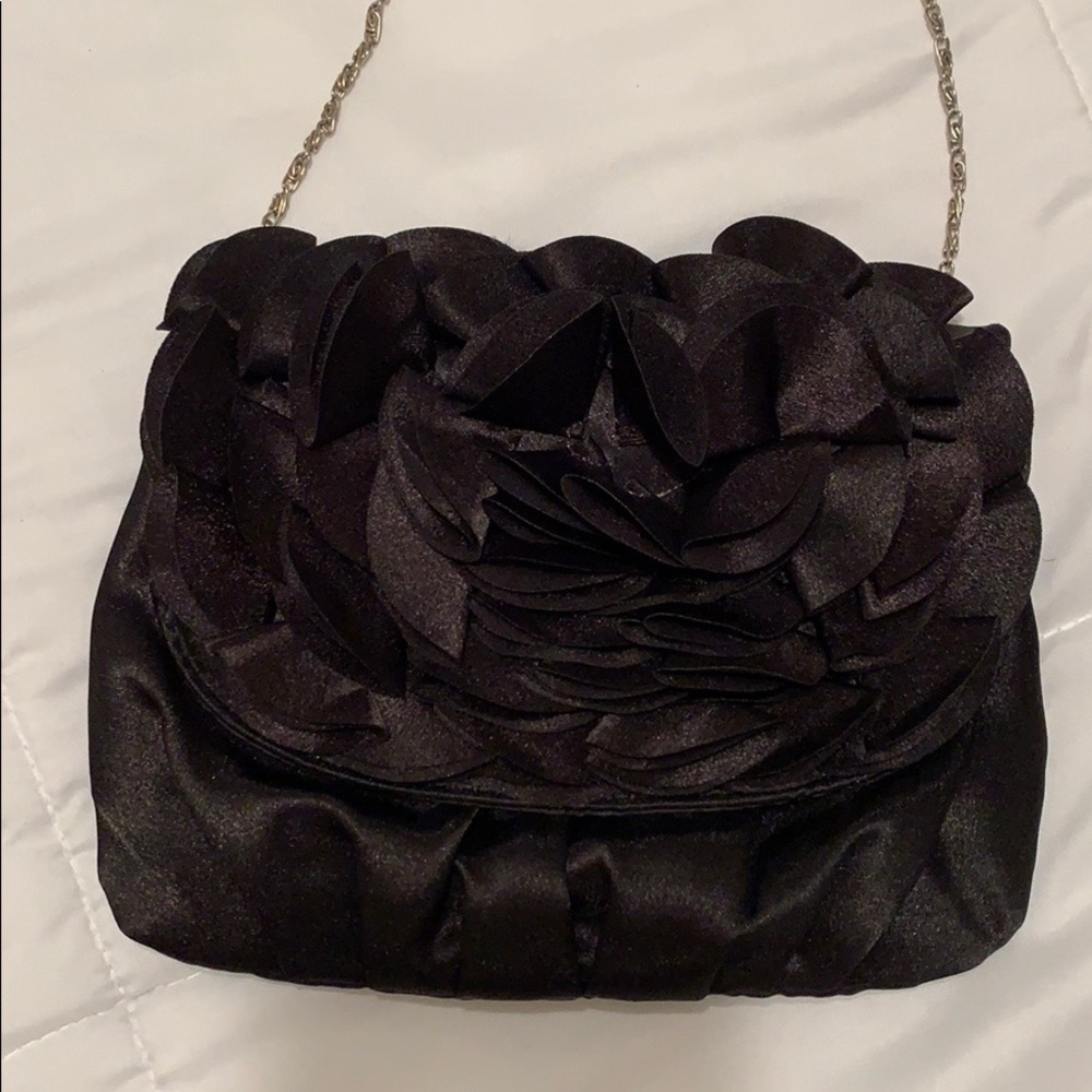 Floral black clutch